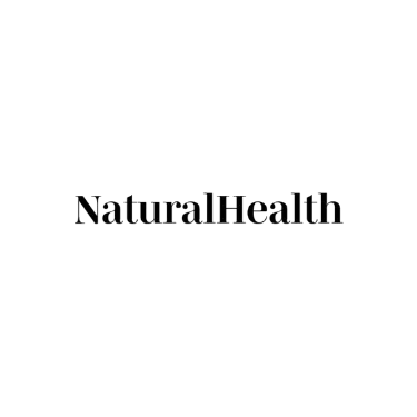 Black and white logo for Natural Health magazine, highlighting an authoritative feature on sustainable bamboo socks.